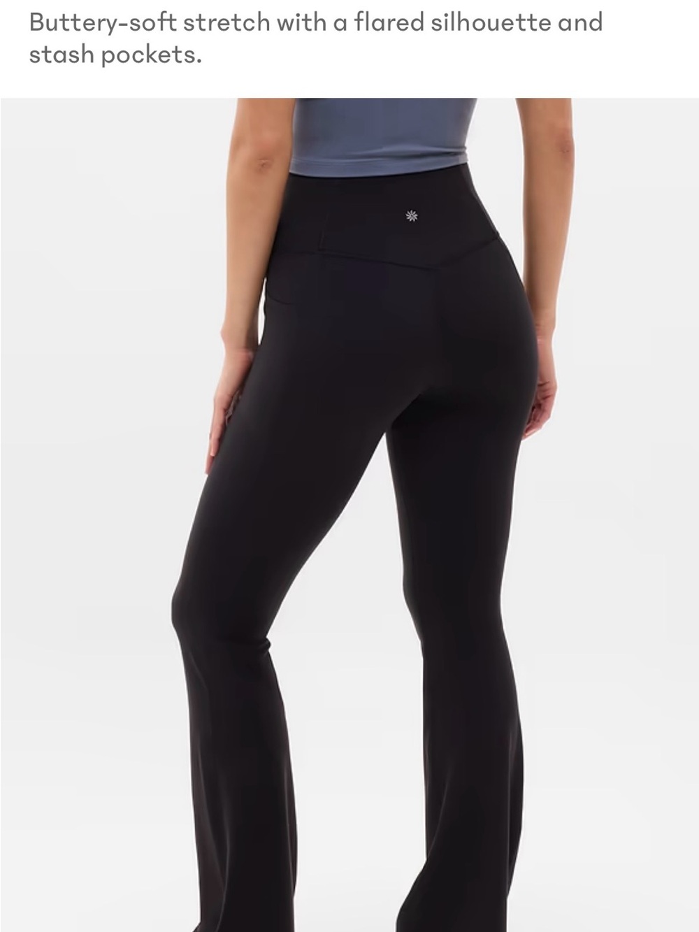 Athleta Black Salutation Stash Flare Leggings